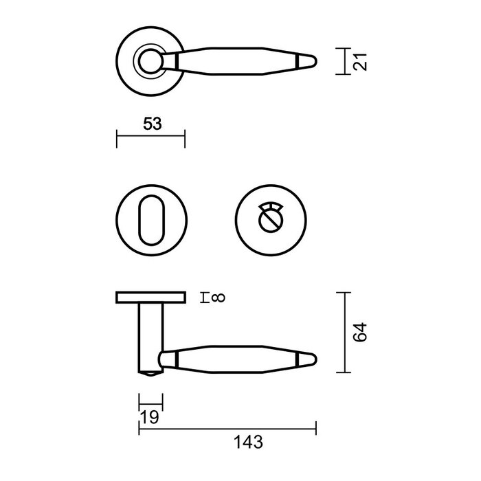 HDD Saturn stainless steel door handles also suitable for outdoor use