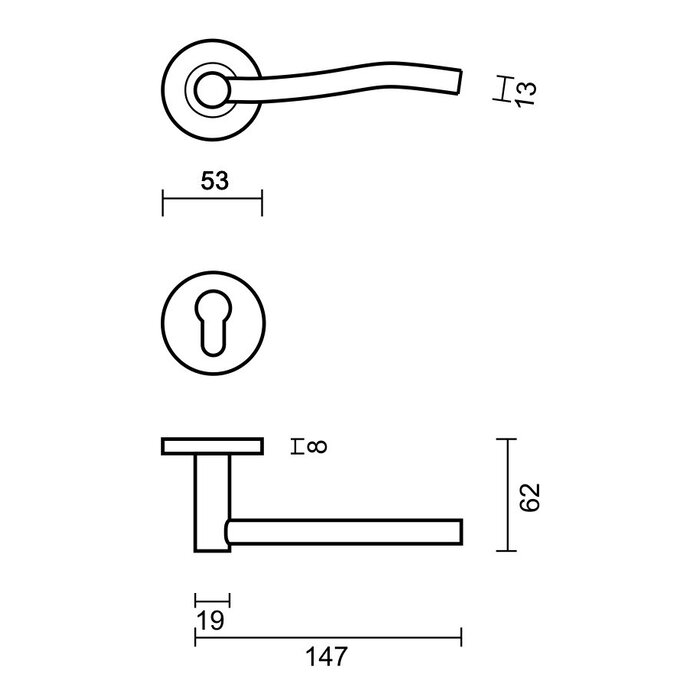 HDD Stainless steel door handles 'Venus' also suitable for outdoor use