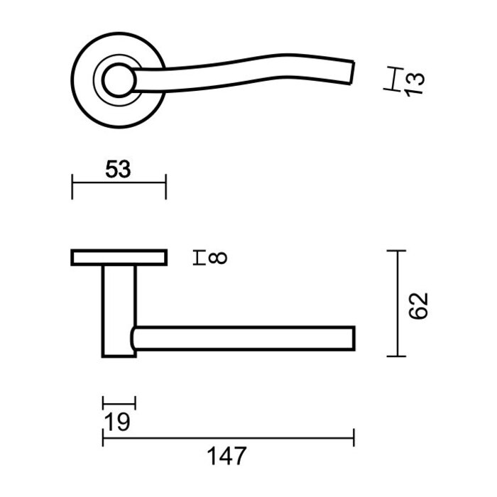 HDD Stainless steel door handles 'Venus' also suitable for outdoor use
