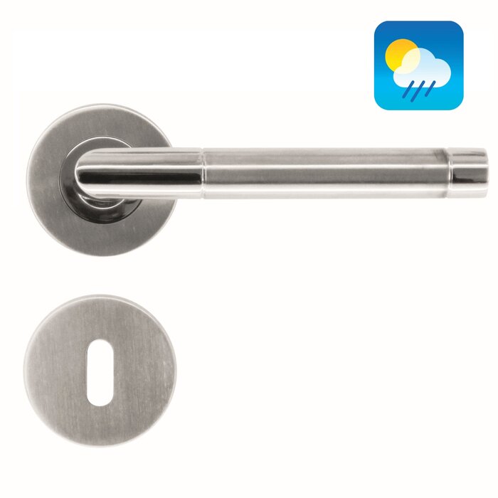 HDD Stainless steel door handles 'Oval I Shape' suitable for outdoor use