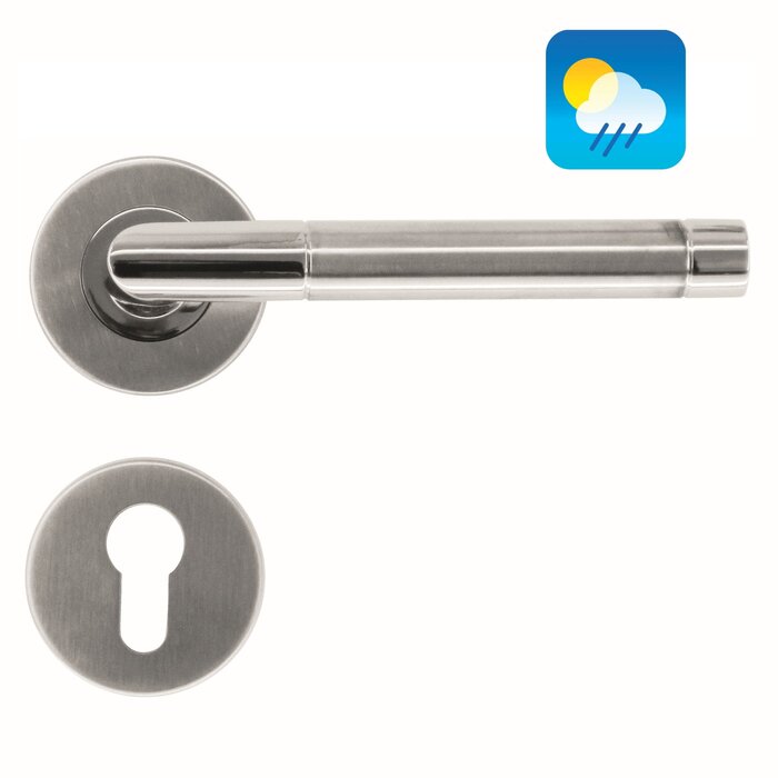 HDD Stainless steel door handles 'Oval I Shape' suitable for outdoor use