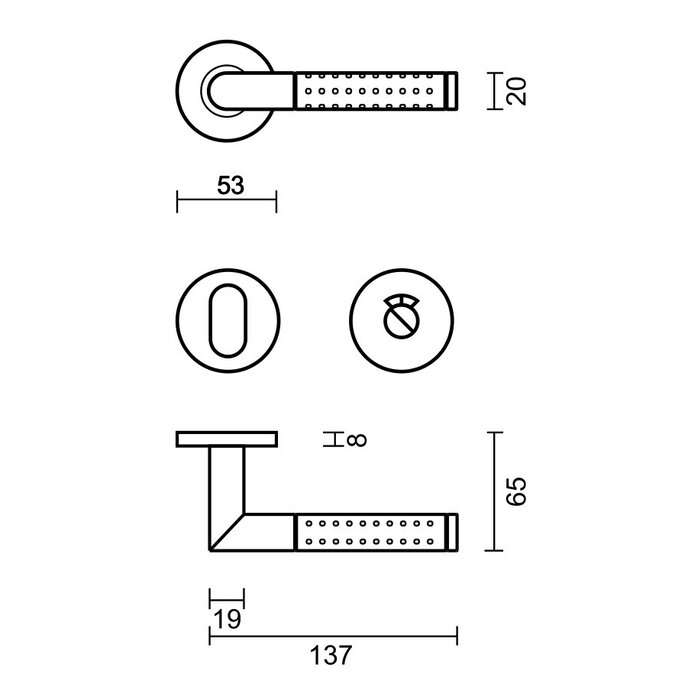 HDD Poignées de porte en acier inoxydable « Forme pointue » également pour une utilisation en extérieur