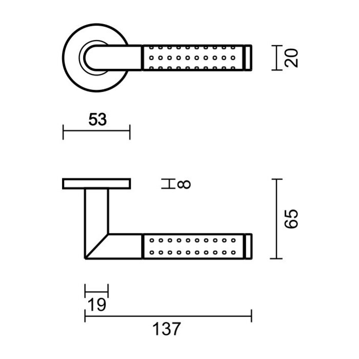 HDD Stainless steel door handles 'Point shape' also for outdoor use