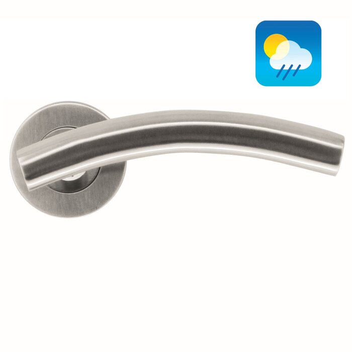 HDD Stainless steel door handles 'GT shape 19mm' also for outdoor use