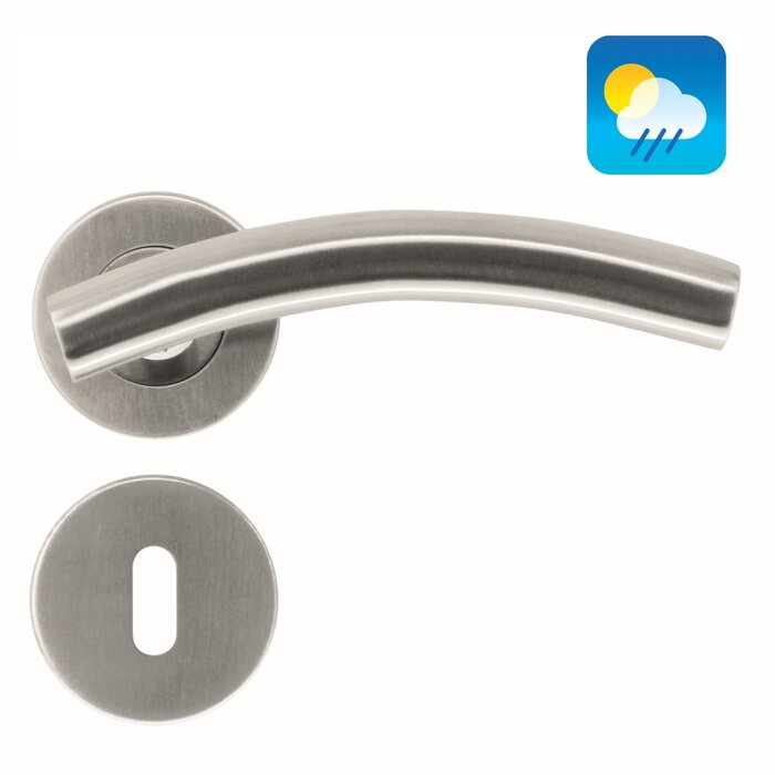 HDD Stainless steel door handles 'GT shape 19mm' also for outdoor use