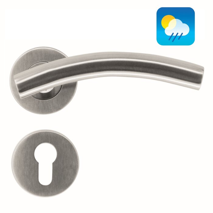 HDD Stainless steel door handles 'GT shape 19mm' also for outdoor use