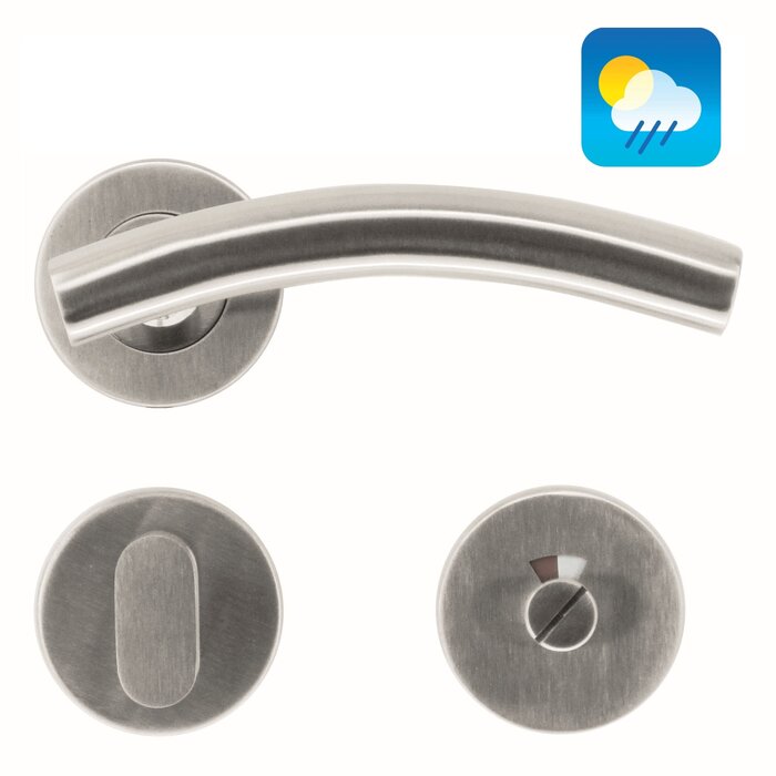 HDD Stainless steel door handles 'GT shape 19mm' also for outdoor use