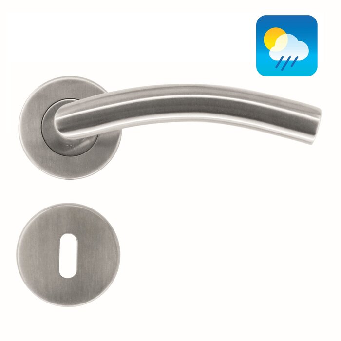 HDD Stainless steel door handles 'GI shape 19mm' also for outdoor use