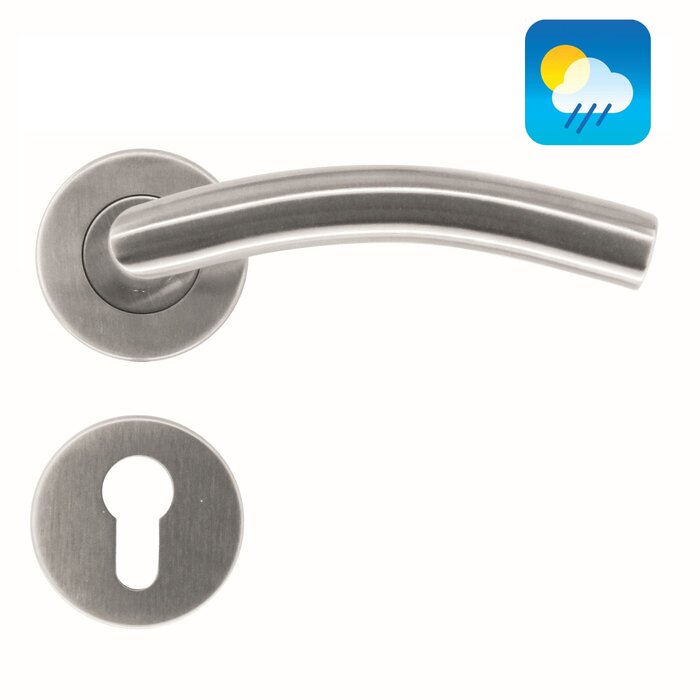 HDD Stainless steel door handles 'GI shape 19mm' also for outdoor use