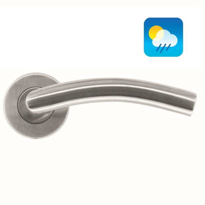 HDD Stainless steel door handles 'GI shape 19mm' also for outdoor use