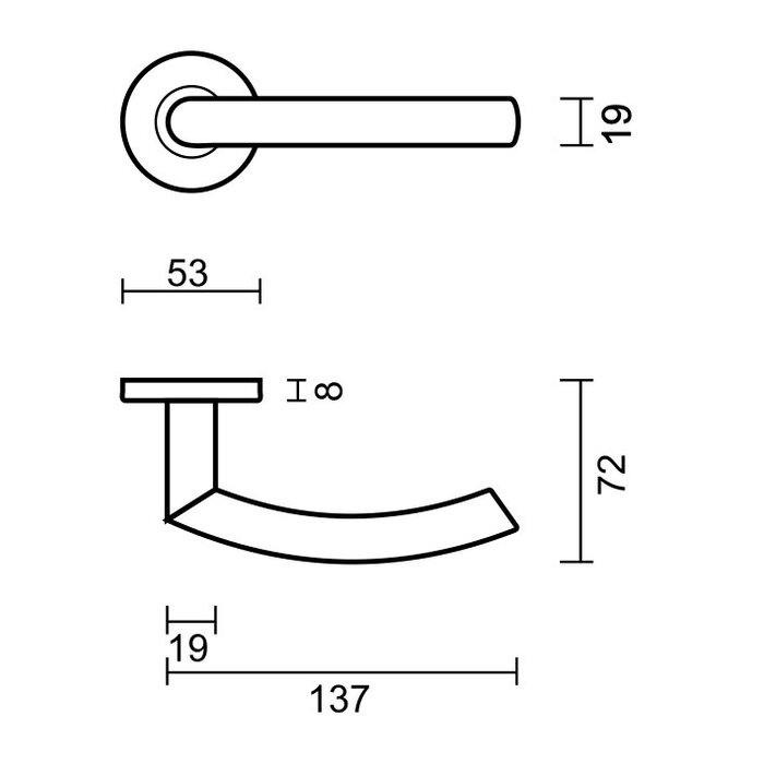 HDD Poignées de porte en acier inoxydable « Wals 19 mm » également pour l'extérieur
