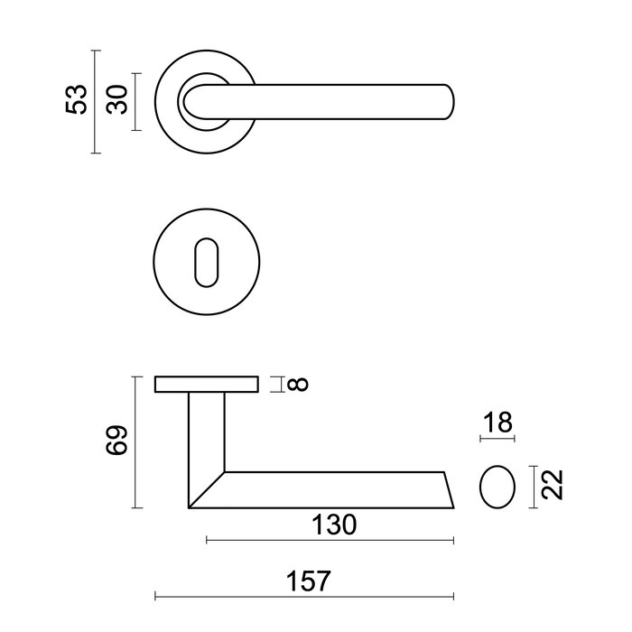 HDD Edelstahl-Türgriffe „Ellips“ auch für den Außenbereich