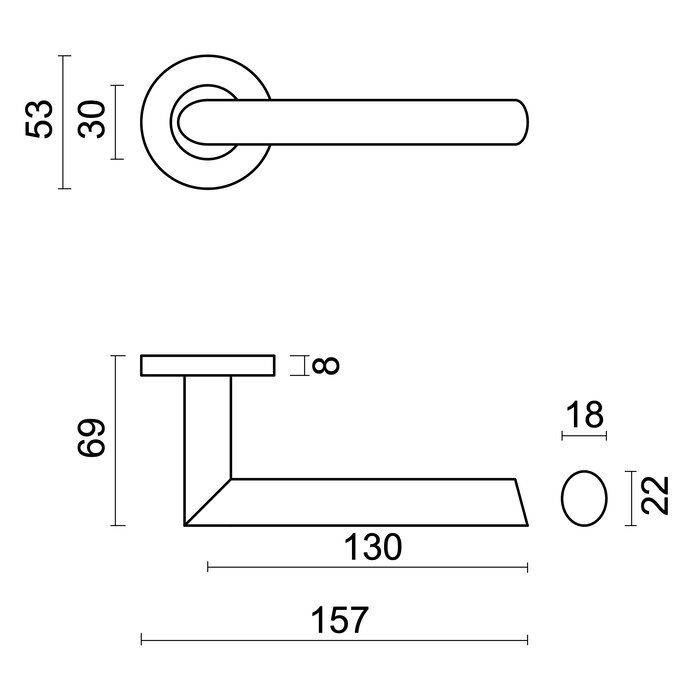 HDD Stainless steel door handles 'Ellips' also for outdoor use