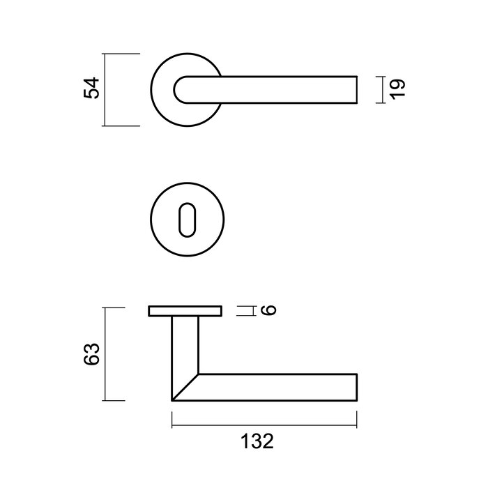 HDD Stainless steel door handles "Flat" I-Shape 19 mm also for outdoor use