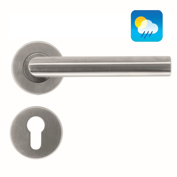 HDD Stainless steel door handles "Flat" I-Shape 19 mm also for outdoor use