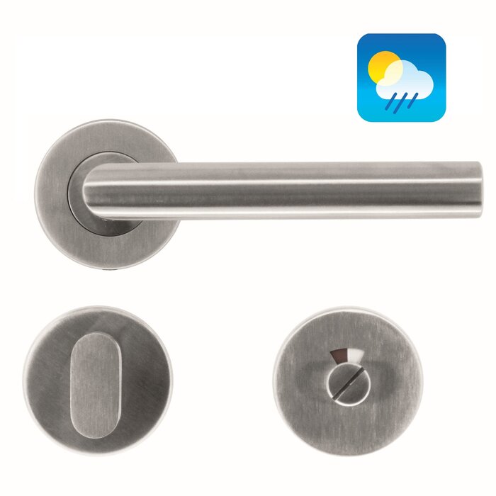 HDD RVS deurkrukken "Flat" I-Shape 19 mm ook voor buiten