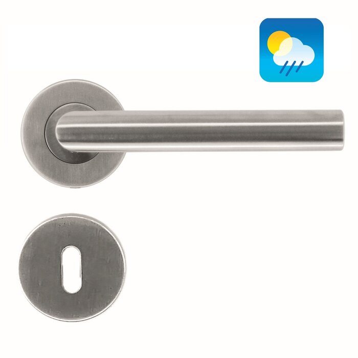 HDD Stainless steel door handles "Flat" I-Shape 19 mm also for outdoor use