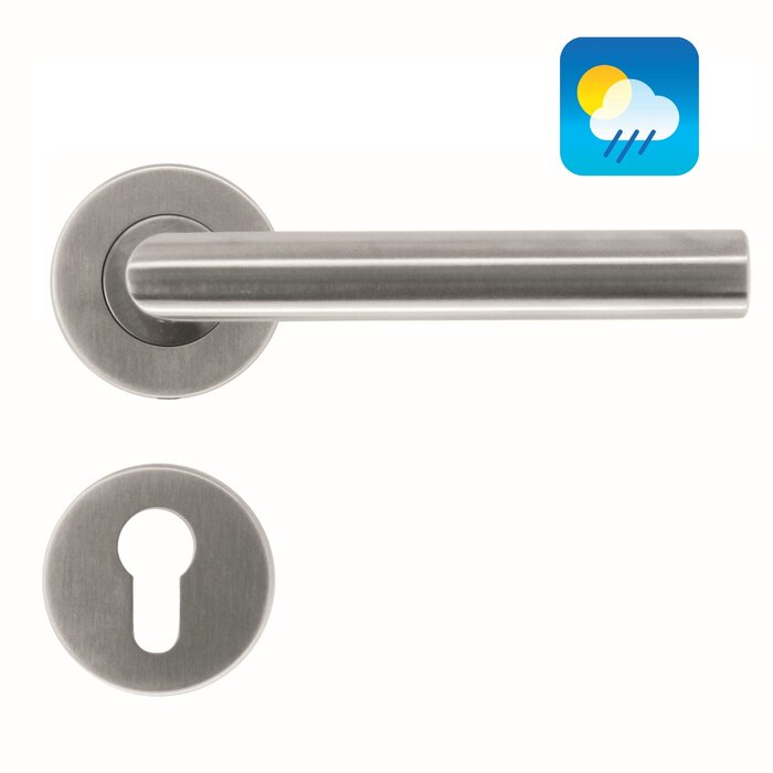 HDD Stainless steel door handles I Shape "class 3" also for outdoor use