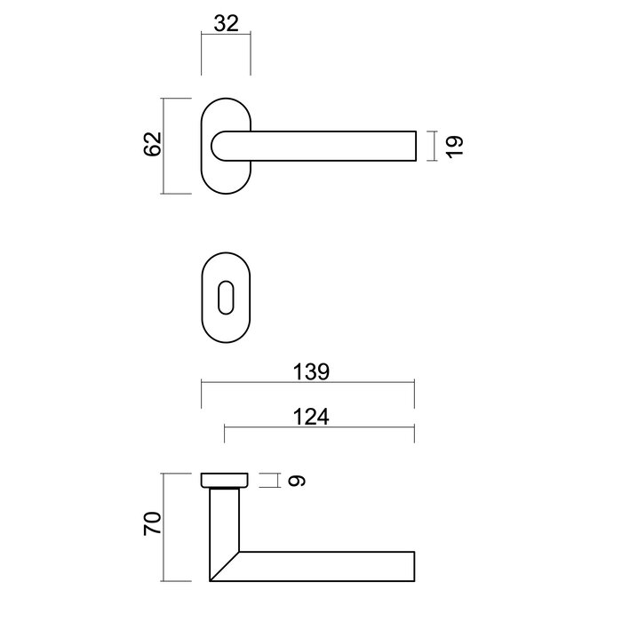 HDD Poignées de porte en acier inoxydable profil « I Shape » également pour une utilisation extérieure