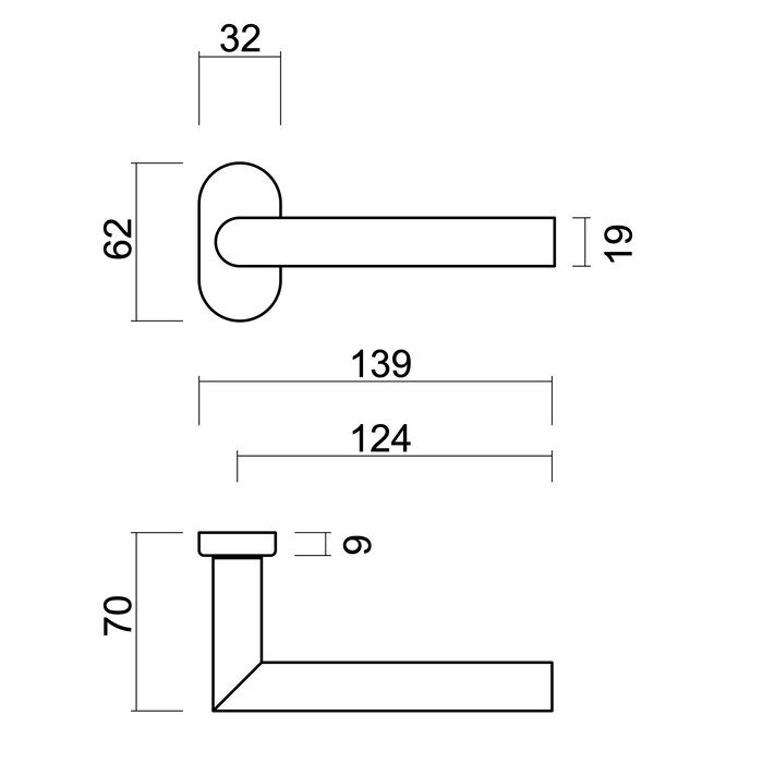HDD Stainless steel door handles profile "I Shape" also for outdoor use