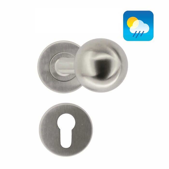 HDD Stainless steel door handles/door knobs BS Shape 50 mm also for outdoor use