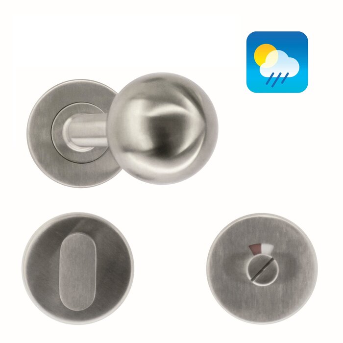 HDD RVS deurklinken/deurknoppen BS Shape 50 mm ook voor buiten