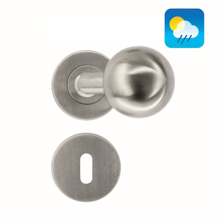 HDD RVS deurklinken/deurknoppen BS Shape 50 mm ook voor buiten