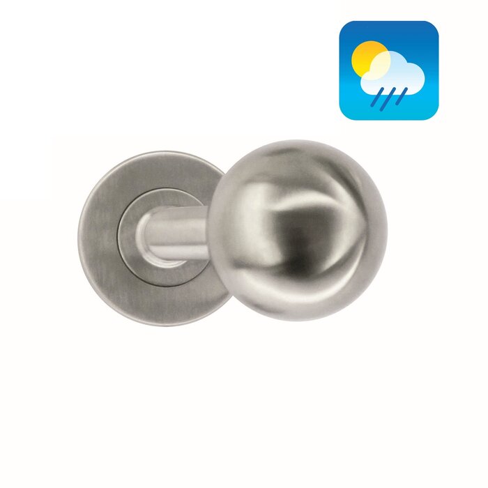 HDD Stainless steel door handles/door knobs BS Shape 50 mm also for outdoor use