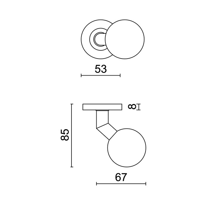 HDD RVS deurklinken/deurknoppen BS Shape 50 mm ook voor buiten