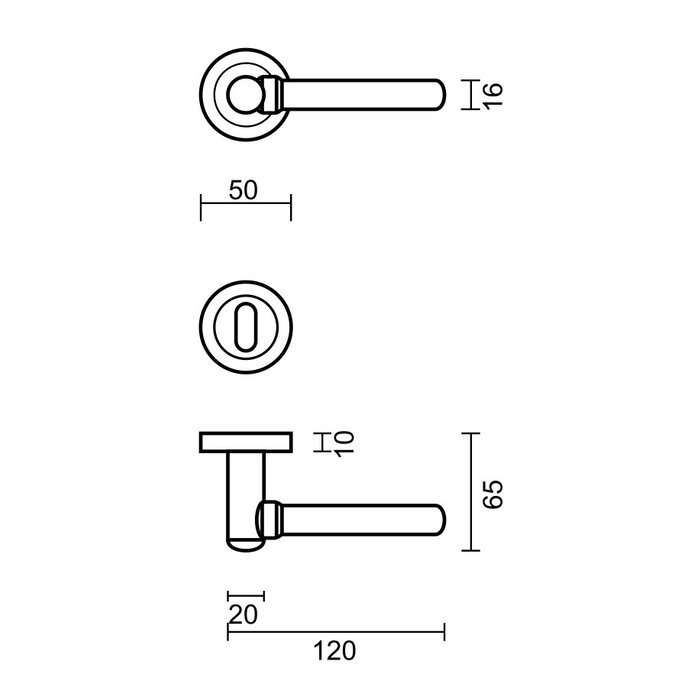 HDD Solid stainless steel look door handles "Via"