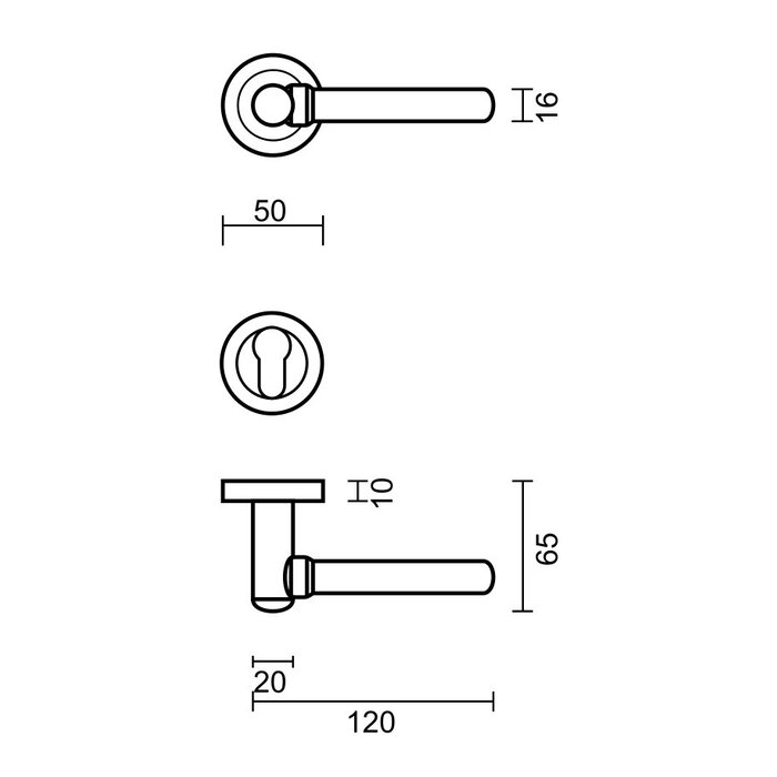 HDD Solid stainless steel look door handles "Via"
