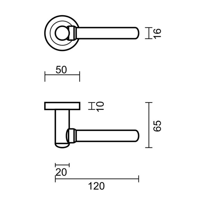 HDD Solid stainless steel look door handles "Via"