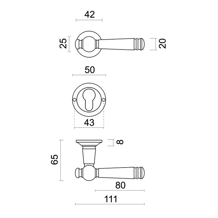 HDD Stainless steel door handles 'Anna-Lucia' also for outdoor use
