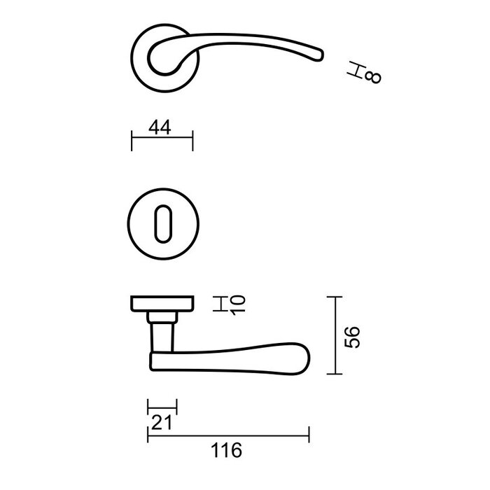 HDD Solid Cromsat door handles Nicole