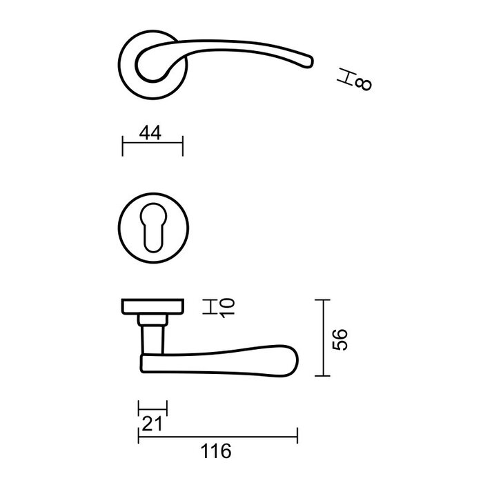 HDD Solid Cromsat door handles Nicole