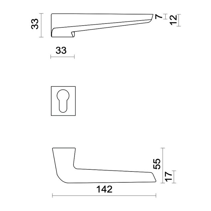 HDD White door handles STAR with structured paint