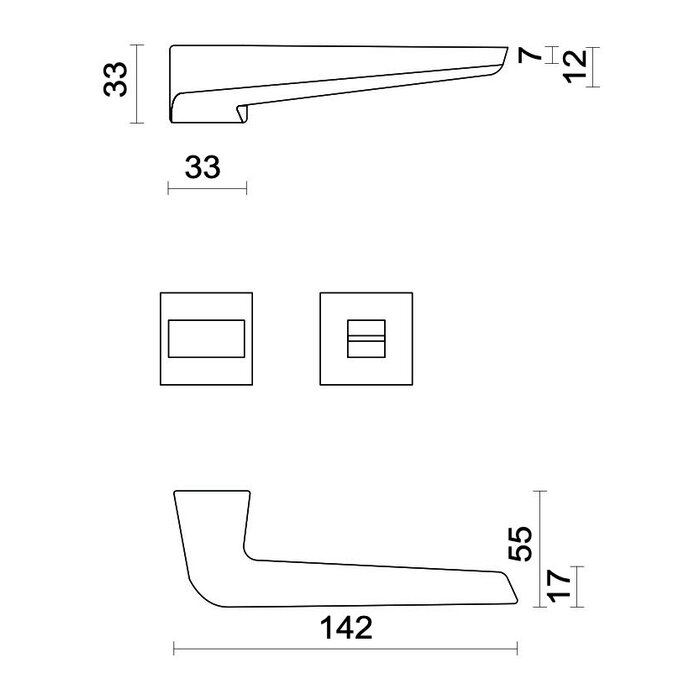HDD White door handles STAR with structured paint