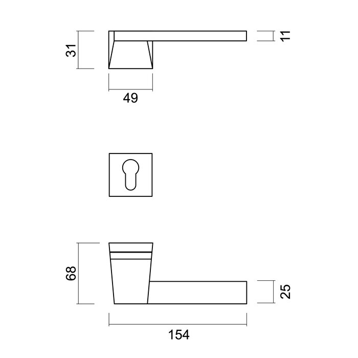 HDD White door handles Seliz
