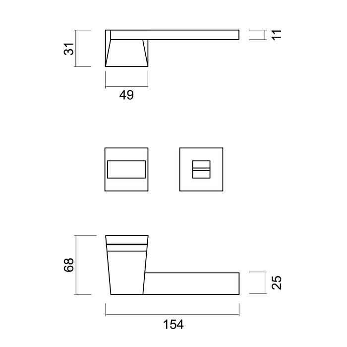 HDD White door handles Seliz