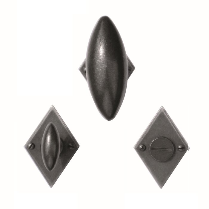 HDD Iron door handles 'Olive' on diamond-shaped rosette