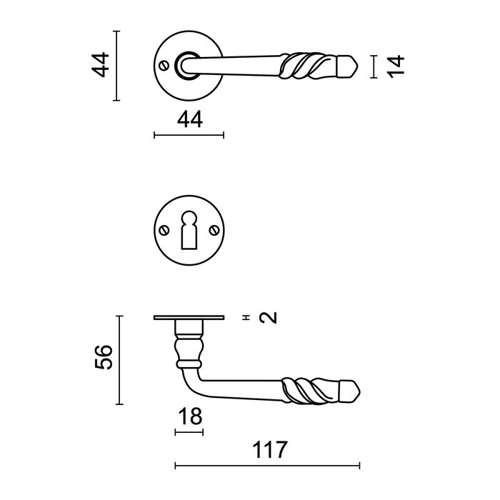 HDD Iron door handles 'Harmony round'