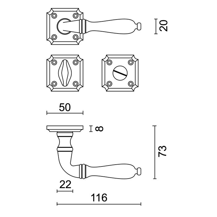 HDD Old silver door handles Lisa