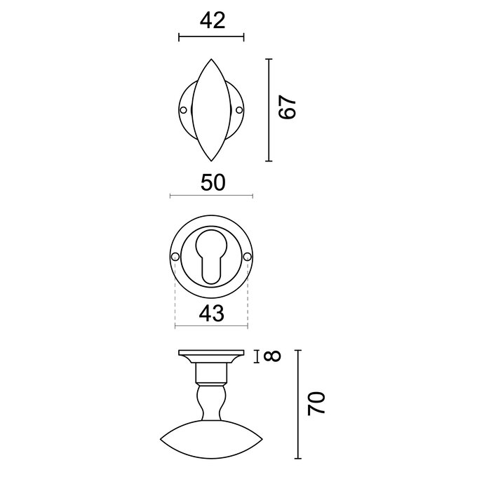 HDD Poignées de porte anciennes en argent Olina