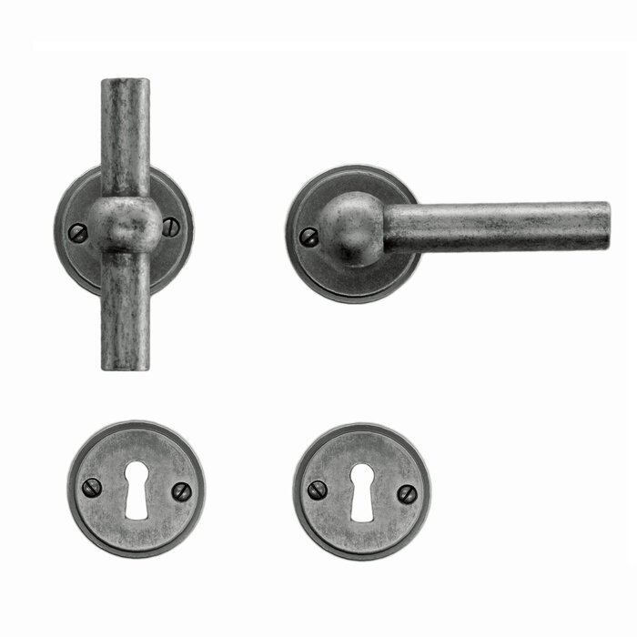 HDD  Poignées de porte anciennes en argent Petana T+L