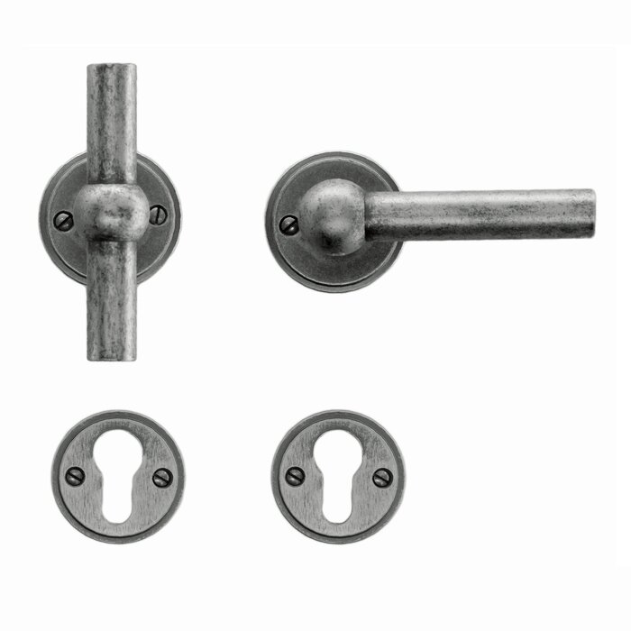 HDD  Poignées de porte anciennes en argent Petana T+L