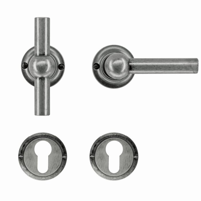 HDD Poignées de porte anciennes en argent Petra T+L