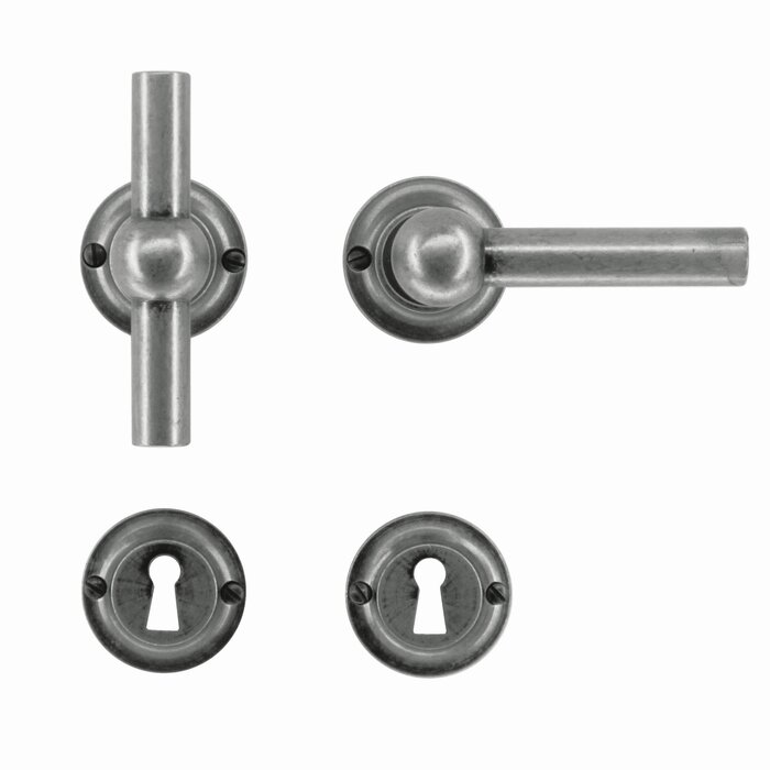 HDD Poignées de porte anciennes en argent Petra T+L