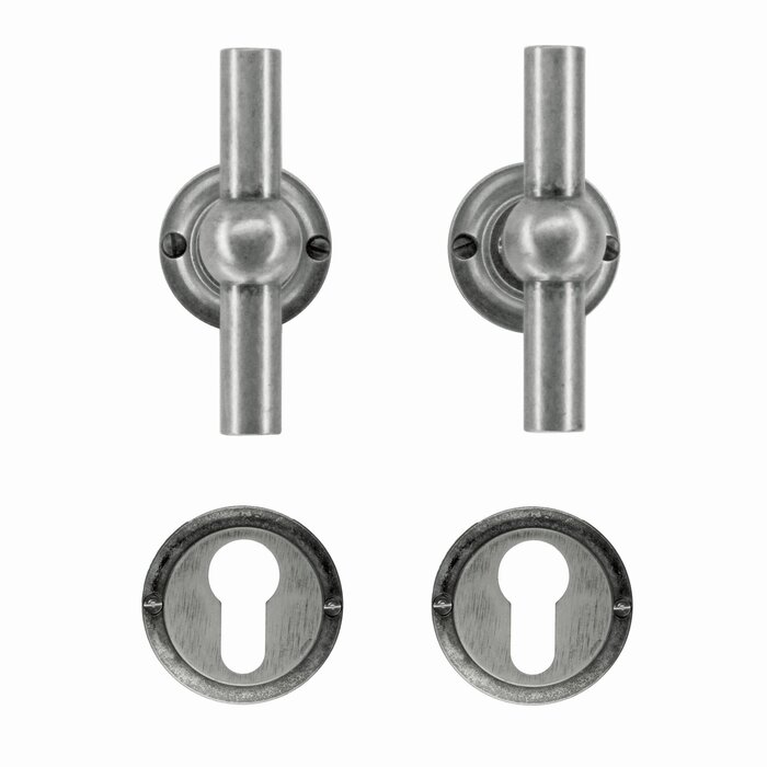 HDD Poignées de porte anciennes en argent Petra T+T