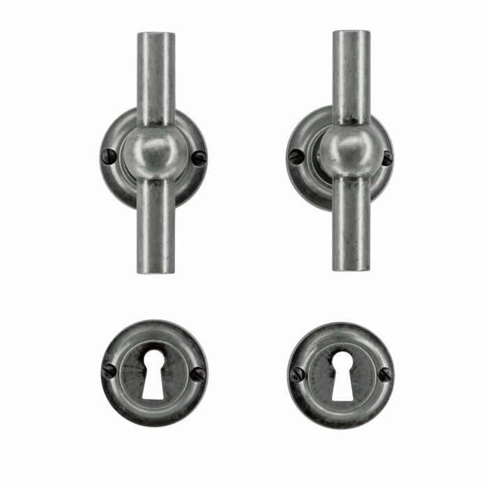 HDD Poignées de porte anciennes en argent Petra T+T