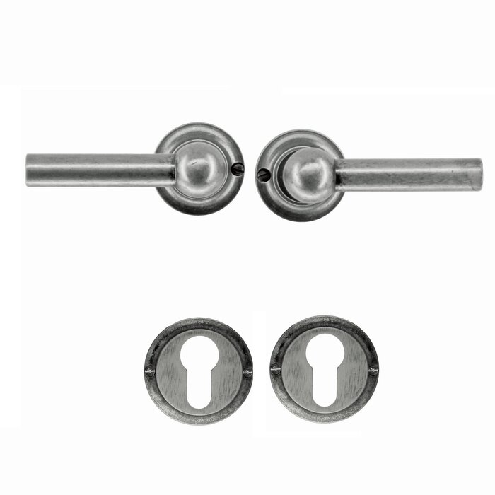 HDD Poignées de porte anciennes en argent Petra L+L